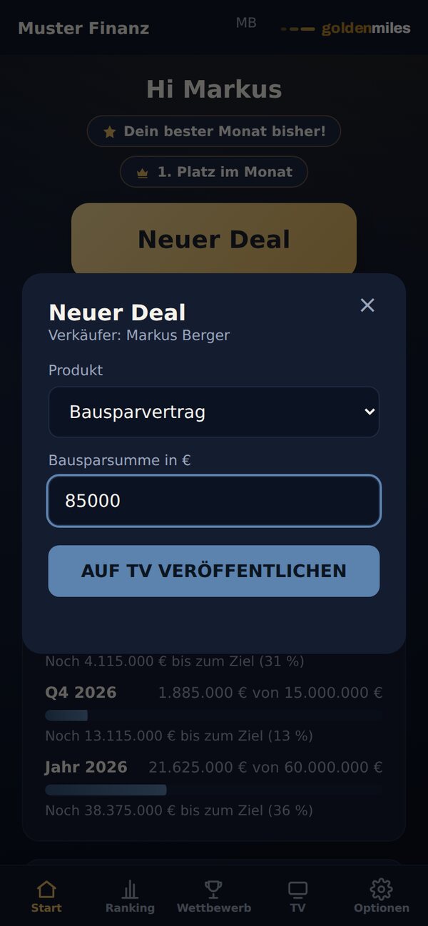 Formular zum Eintragen eines Abschlusses am Handy